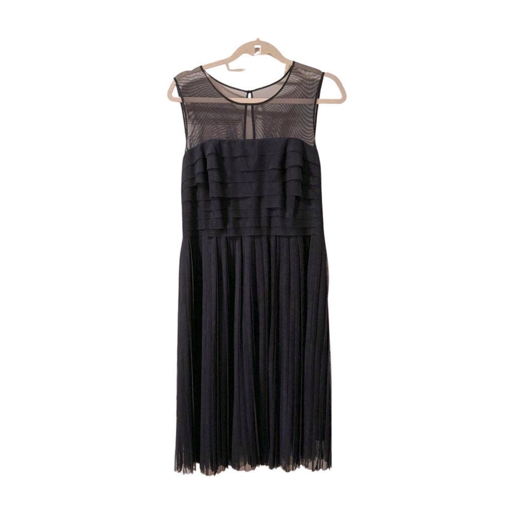 Black Sleeveless Crew Neck Midi Sundress. Calvin Klein